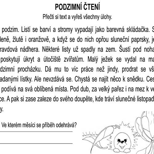 Čtení s porozuměním: Listopadové čtení